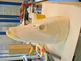 Snoek schilderij model in aanbouw Jeroen Verhoeff